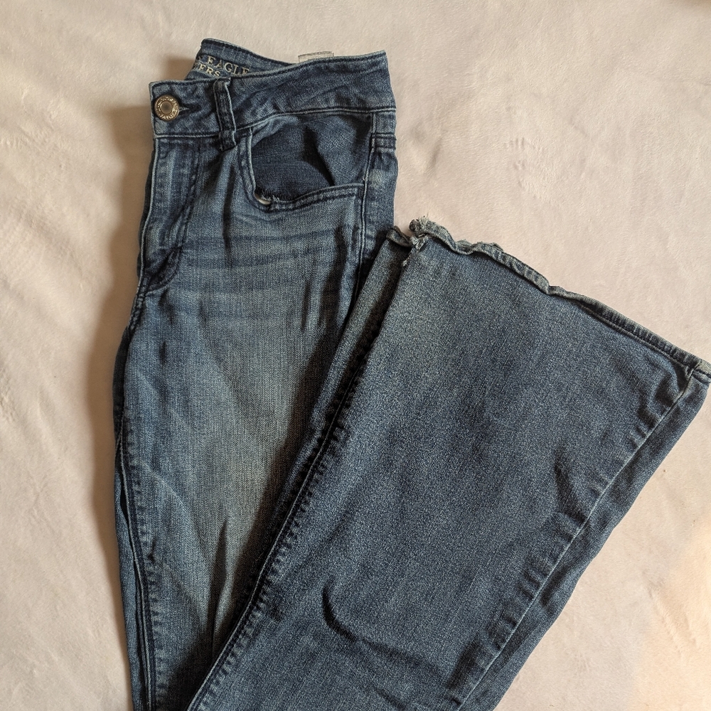 American Eagle Outfitters Indigo Bell Bottom Jeans